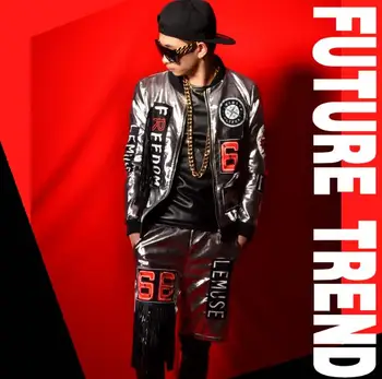 M-XXL! Pôvodné nočný klub cantante masculino GD estilo oro baldosa alfabeto hip hop bar trajes 2018 moda trajes de la etapa