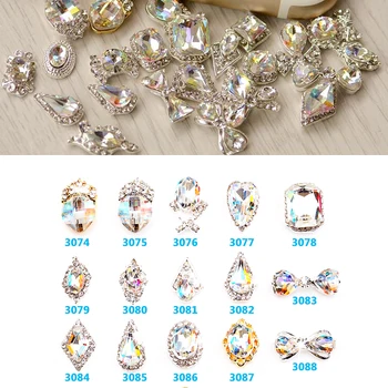50 ks 3D sklo nechtov gem dekorácie/ luxusný dizajn vintage charm diamantové šperky ponuky a nail art design odtlačkový/nechtov šperky