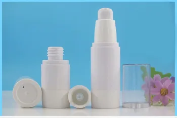 15ml plastové biele airless fľaša silver line veko séra/mlieko/emulzie/kvapalina nadácie/oko podstatou/opaľovací krém kozmetický balenie