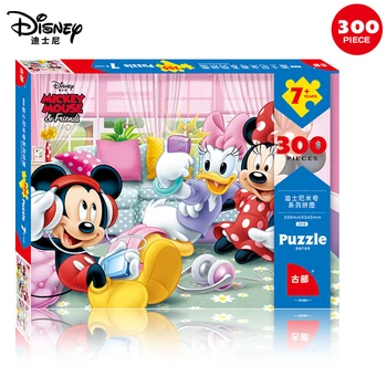 Mickey obrazová Skladačka Žltá Ľudí Papier Puzzle 300 Ks Box Puzzle 6-7-8 Rokov detské Hračky Puzzle pre Deti