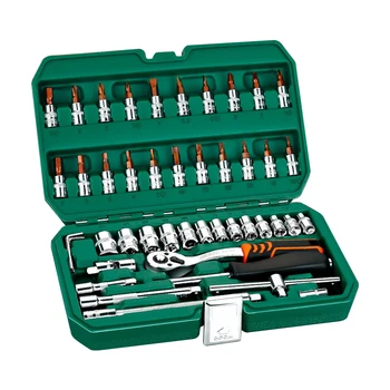 46pcs/set Univerzálny Kľúč Multi-function Zásuvky Kľúča Auto Repair Tool Kit