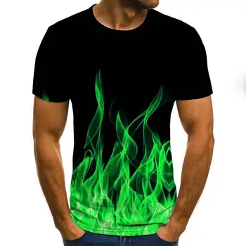 Farebné Tlač 3D tričko Štýl Príležitostných Letné Módy Tlače Krátky Rukáv Tees Mužov Topy Farebná Tlač, Umenie Streetwe