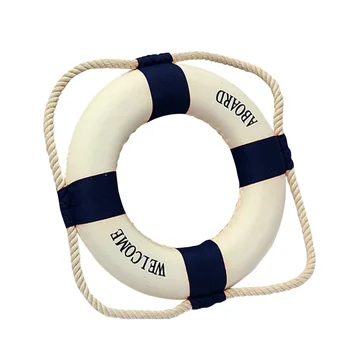 Vitajte na Palube Pena Námorné záchranné koleso Života Krúžok Loď Stene Visí Domáce Dekorácie Modrá 50 cm