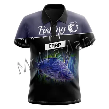 3D Tlač Módne Zvierat Kaprov Rybolovu Farebné Muži/Ženy Voľný čas Polo Tričko Lumbálna Streetwear T-shirts Beach Šortky Topy S-452