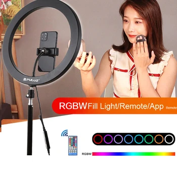 12 palcový LED Prsteň Svetla Fotografie Studio Lampa Vyplniť Svetla S Statív Stmievateľné RGB Selfie LED Prsteň Svetla pre Fotografie, Video Live