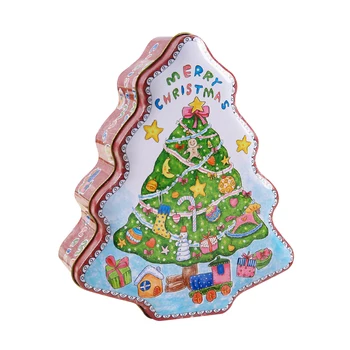 Malý Vianočný Stromček Plech Candy Boxy Obaly Darčeka Jar Môže Kontajner Prípade Svadby, Detské Deň Nového Roka