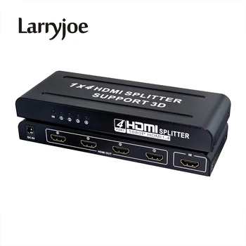 Larryjoe HDMI Splitter 1X4 HDMI HD Video Distribútor 1x4 Splitter, Verzia 1.4, 4 Cestnej HDMI Splitter 1080P Podpora 3D