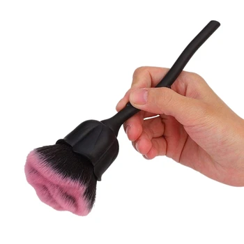 Klinec Prachu Kefa Pink Rose Štetec Na Nechty Umenie Čistiaca Kefa Powder Blush Brush