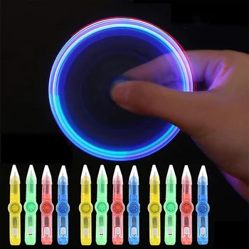 2v1 LED Farebný Svetelný Spinning Pero Koľajových Pero Guľôčkové Pero Vzdelávania Kancelárske potreby Náhodné Farby