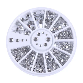 400Pcs Nechtov Kamienkami Zmiešané Strieborné Koleso Diamond tvary 1,5 mm/2 mm/3 mm/4 mm 3D Dekorácie Nechtov UV Gel Akryl Nail Art Decor
