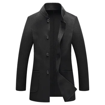 Vysoko kvalitné ručne vyrobené dvakrát tvár vlnené kabáty mužov 2019 nový štýl módy singel svojim farbou bežné vlnené vrchné oblečenie