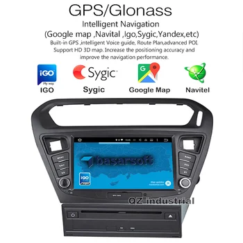 QZ priemyselné HD 7inch pre Peugeot 301 pre Citroen Elysee auto dvd prehrávač s Rádiom Navigácia GPS, 3G, 4G Wifi, BT SWC RDS Mapu