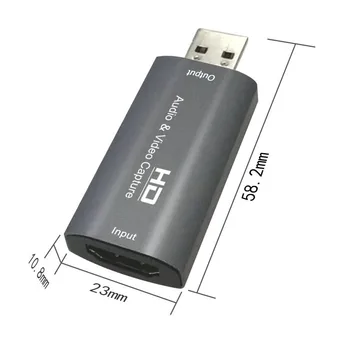 Prenosný Mini HDMI Zachytiť Kartu USB 2.0 Nahrávanie Videa Pole Hra DVD Videokamera pre Office Starostlivosť Spotrebný materiál k Počítačom