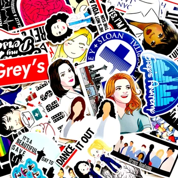 50Pcs TV Show Grey ' s Anatomy nálepky Zábavné Batožiny, Notebook, Telefón, Obtisky Scrapbooking bicykli Nálepky Lekára