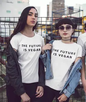 OKOUFEN Budúcnosti je Vegan tričko zábavné, roztomilé tričko tumblr ležérne módne tričká topy list tlač lumbálna streetwear oblečenie