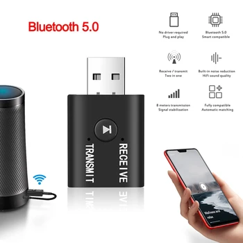 4 V 1 Bluetooth 5.0 Audio Prijímač, Vysielač Bezdrôtového Adaptéra Mini 3.5 mm AUX Stereo Bluetooth Vysielač Pre TV, PC, Auto
