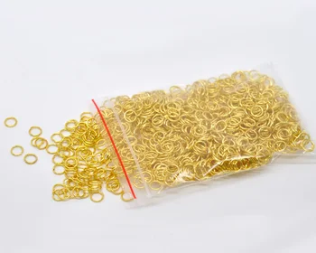 DoreenBeads 1000 zlatá farba Otvoriť Skok Krúžky Zistenia 6x0.7mm (B11558)