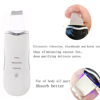 Ultrazvukové Pokožky Práčky Hlboko Čistiaci Peeling Lopatu Tváre Pórov Cleaner Blackhead Odstraňovač Face Lifting USB Nabíjateľné