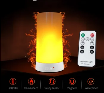 NOVÝ LED Efekt Plameňa Nočné Svetlo USB Nabíjateľné 3D Dynamický, Oheň, Svetlo Diaľkové Ovládanie Led Dekor Lampa pre Domáce Záhradný Bar Domov