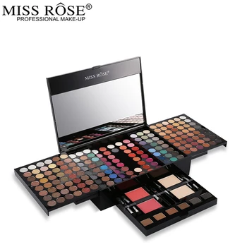 Miss Rose Profesionálne 180 Farebný Balzam make-up set Klavír Políčka v Hliníkový Rámček Eyeshadow Powder Blush Multifunkčné Kozmetických Nástrojov
