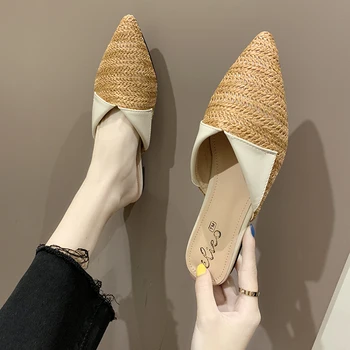 2020 nové Dámske papuče jar modely mimo Módy osobnosti flanging komfortné ploché non-slip elegantné dámske topánky U24-86
