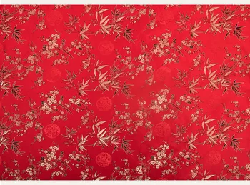 Nový príchod brocade polyester bambusových listov textílie pre patchwork cítil tkaniva telas posteľ list cos hrať deti utierky 100x75cm