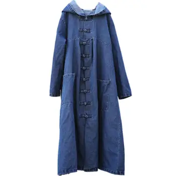 2020 jeseň Denim Zákopy Srsti Ženy Plus Veľkosť Vintage Kabát Windbreaker Džínsy Sveter s Kapucňou Kabát