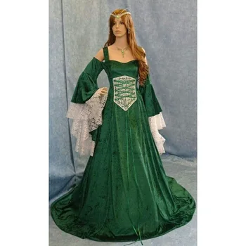 Renesančný Ženy, kráľovná, princezná Kostým Stredoveké Maiden Fantázie Cosplay halloween kostýmy pre ženy Viktoriánskej Šaty, Kostým