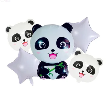 3ks Panda Fóliový Balón Tvorivé Zvierat Balón Dekor pre Festival Party, Narodeniny