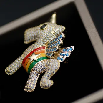 Malý Pegasus Luxusné Brošňa Pin Pracky Pin Prom Roztomilý Jednoduché Stlačené Placket S Šperky, Oblečenie Creative Decoration Brošňa