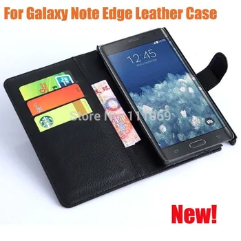 Pre Samsung Galaxy Note okraji kožené puzdro,Nové PU Liči luxusné flip kožené peňaženky stojan telefónu puzdro 1pcs/veľa