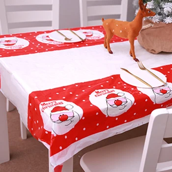 108*180 cm Vianočný Obrus Stôl Runner Mat pre Domáce Stranu Dekoratívne Santa Claus Gobelín Červené Stolové Prestieranie Jednorazové