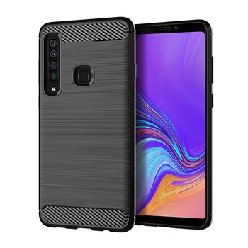Pre Samsung Galaxy A9 2018 Prípade Kartáčovaný Silikónové Uhlíkových Vlákien Textúra shockproo Zadný Kryt Pre Samsung A9 Pro 2018 Telefón Prípade