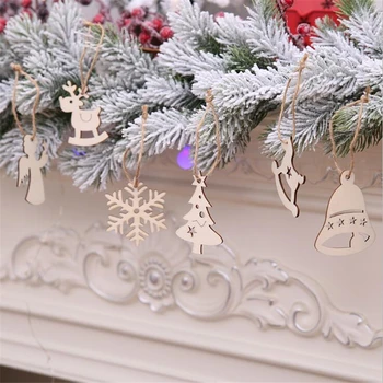 DIY Vianočný Stromček Visí Ozdoby, Vianočné Dekorácie Prírodné Drevené Módne Jednoduchosť Strana navrhne Domova