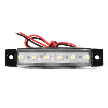 10 kusov 24V Chvost 6 SMD LED strane indikátor Ukazovatele zadné svietidlo biele svetlo pre autobusy / trucks / prípojných vozidiel / vozíkov MA565