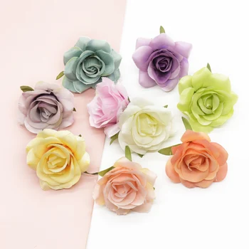 7 cm 6pcs Umelé ruže pokrývku hlavy Domáce dekorácie príslušenstvo Diy Svadobné dovolenku dodávky Kvet usporiadanie Candy box Garland
