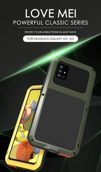 Pre Samsung Galaxy A51 5g Prípade Láska Mei Šok Nečistoty Dôkaz Vode Odolné Kovové Brnenie Krytu Telefón puzdro Pre Samsung Galaxy A51 4g