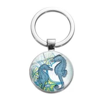 SIAN Modrá Korytnačka Dolphin Roztomilý Keychain Morská Korytnačka Sea Horse Hviezdice Tichom Zvierat Tému Prívesky prívesok na Módne Unisex Dary