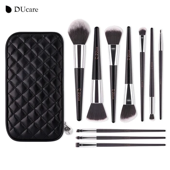 DUcare make-up štetce 10pcs kvalitný kefa set professional značka make-up štetce s čierna taška krásy základné kefy