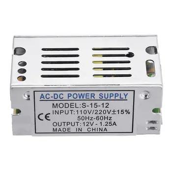 AC110V/220V Na DC 12V 1.25 A 15W Prepínač Napájania Osvetlenia Transformer Adaptér pre LED Pásy Svetla