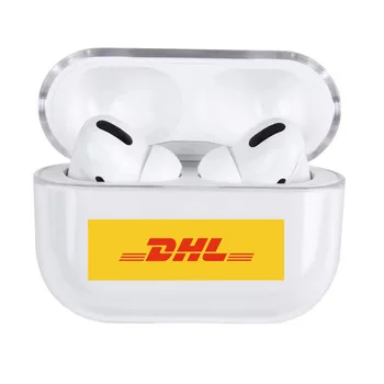 Móda Zábavné DHL čiarový Kód Pre Airpods Prípade roztomilé Priehľadné Bluetooth Slúchadlo ochranné puzdro Pre Vzduch struky 2/3 Pro prípade pevného