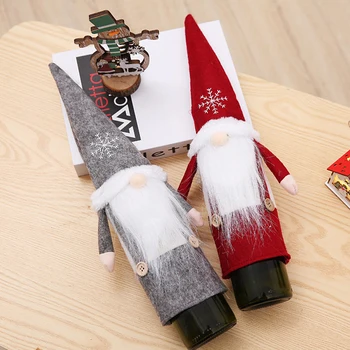 1Pc Vianočný Večierok Santa Claus Fľaša Kryt Deco Tvorivé Vianočné Fľaša Červeného Vína Nastaviť