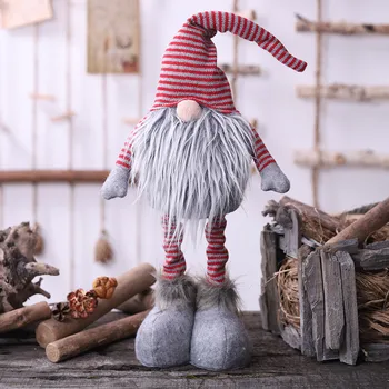 Vianočné švédsky Santa Gnome Plyšové Objať švédsky Elf Bábika Darček k Narodeninám Tabuľka Biela Šedá Vianočné Dekorácie pre Domov #YY