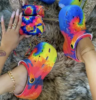 2020 Serpentíny Malej Diery Ženy Sandále Roztomilý Papuče Platformu Hrubé Dno Zadný Popruh Letné Dámske Rainbow Ležérne Topánky