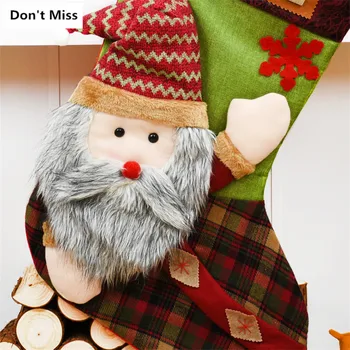 Vianočné Vrecia Santa Claus Snehuliak Elk Osadenie 73*45 cm Veľké Vianočné Tašky, Držiak na Darčekové Tašky Vianočné Závesné Dekorácie