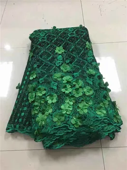 3D Kvet, Tkaniny, Výšivky Oka Tylu Čipky S Guľôčkami, Nigéria Čipky Textílie Módne Afriky francúzsky Čistý Čipky Textílie Fialová, zelená