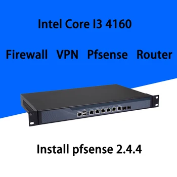Firewall Mikrotik Pfsense Sieť VPN Security Appliance Router, PC Intel Core I3 4160,[HUNSN SA17R],(6LAN/2USB/1COM/1VGA)