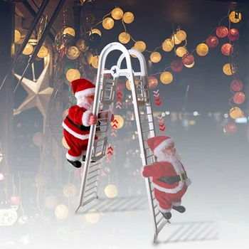 EverChic 1 Pc Santa Claus rebrík elektrické Vianočný stromček závesné vonkajšie dekorácie interiérové dvere dekorácie