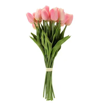 Hot Predaj 20PCS Umelé Tulipán Kvety Jedno Dlhé Stonky, Kytice Skutočný Dotyk Krásne Simulácia Kvety pre Domáce Izba Strana W
