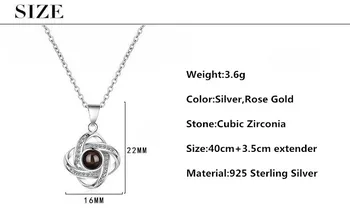 Hot Predaj Módnych Ruže Kvet Lesk Crystal 925 Sterling Silver Dámy Prívesok Náhrdelník Šperky Pre Ženy Darček K Narodeninám Reťaze